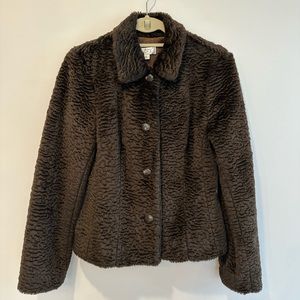 Ann Taylor LOFT | Women’s Brown Faux Fur Short Jacket Size 6